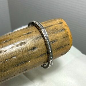Brighton Secret of Love Bangle Bracelet Silver Plated Hinged Magnetic Crystals